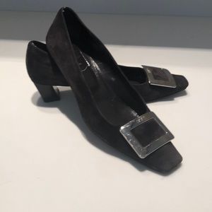 Roger Vivier “Belle de Jour” suede heels